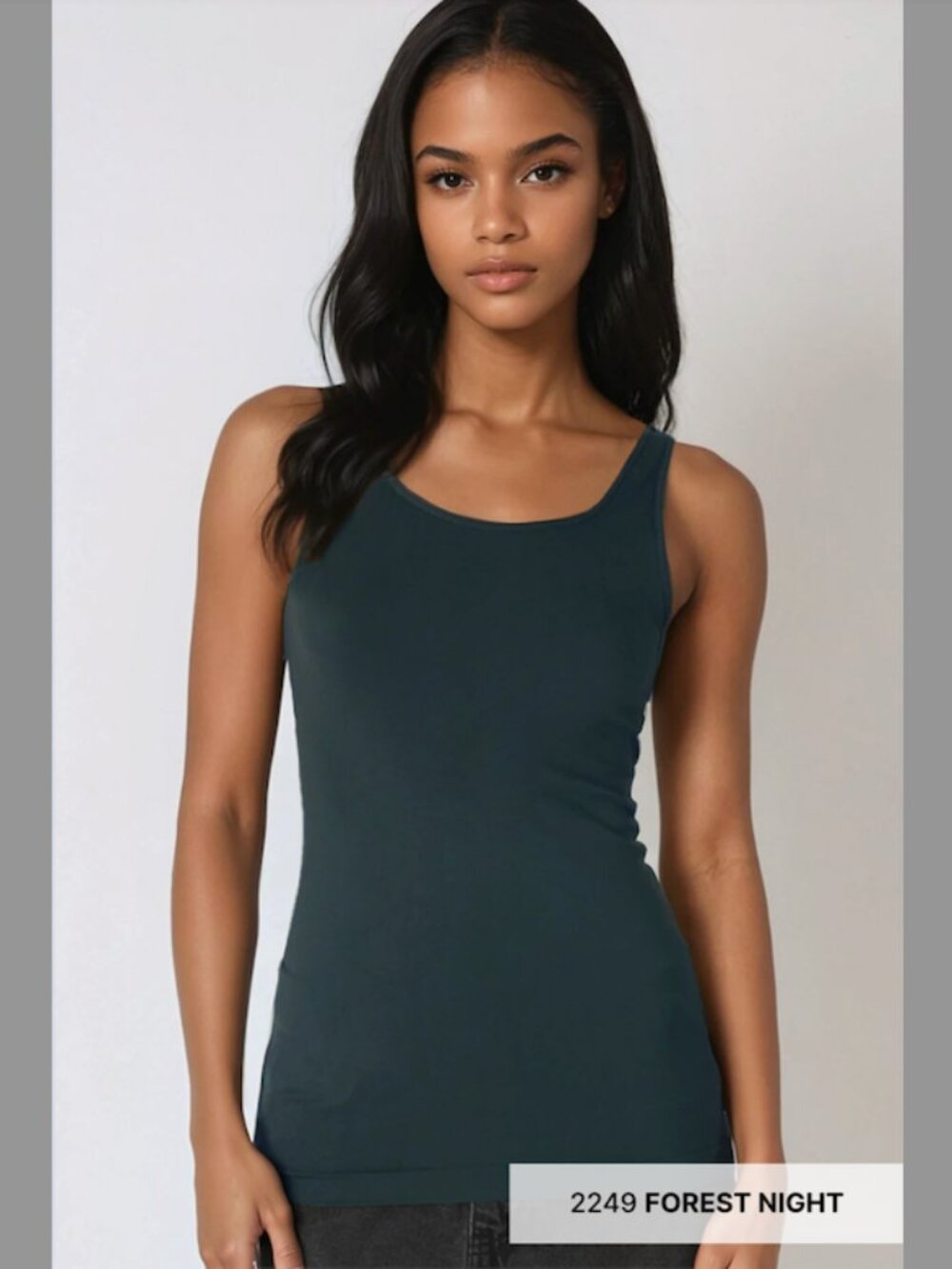 New Forest Green Seamless Wide Strap Ultra Soft Tank Top